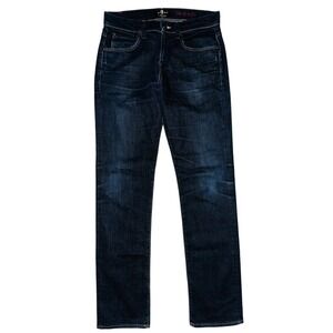 WB2 7 For All Mankind The Straight Leg Dark Wash Denim Jeans 7FAM Mens 31